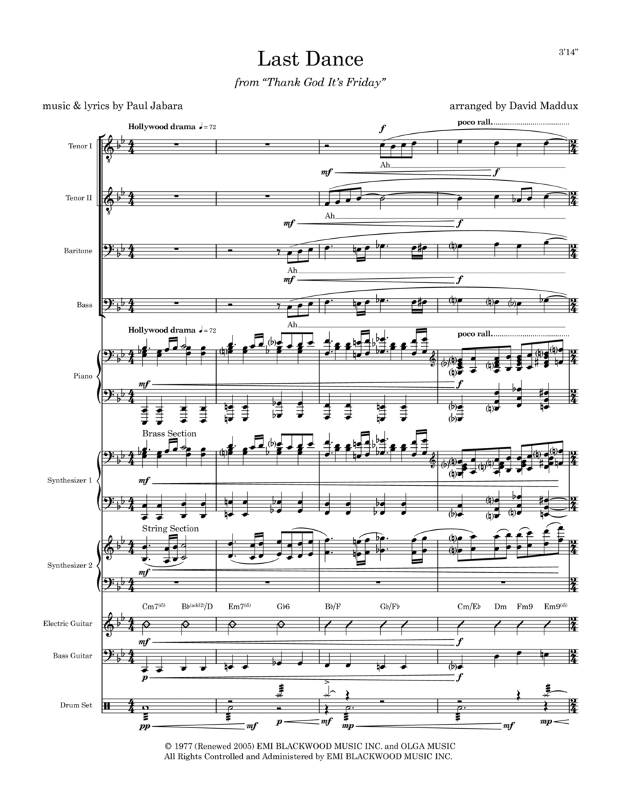 Last Dance Small Ensemble scores gallery preview page 1