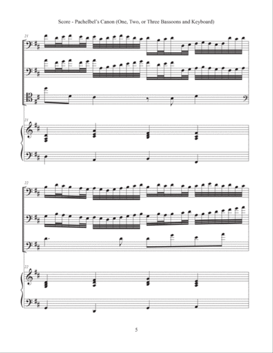 Canon (Bassoon and Keyboard) Bassoon scores gallery preview page 6