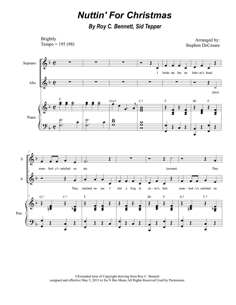 Nuttin' For Christmas Vocal Duet scores gallery preview page 1