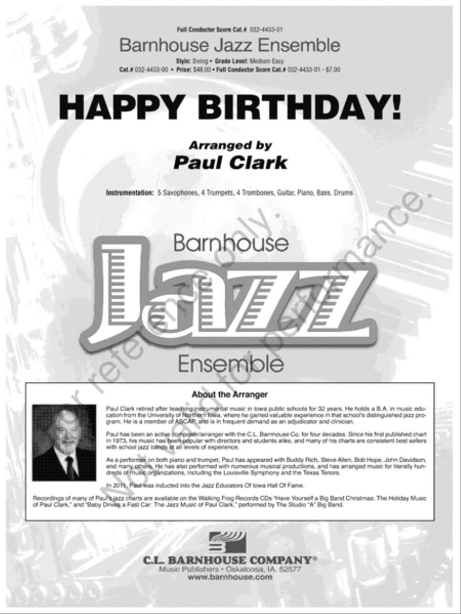 Happy Birthday Jazz Ensemble scores gallery preview page 2