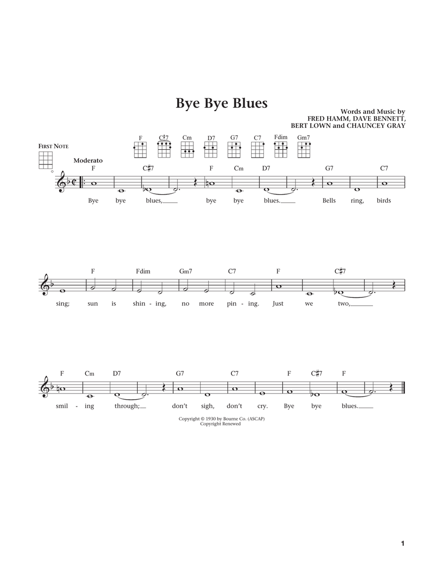Bye Bye Blues (from The Daily Ukulele) (arr. Liz and Jim Beloff) Ukulele scores gallery preview page 1