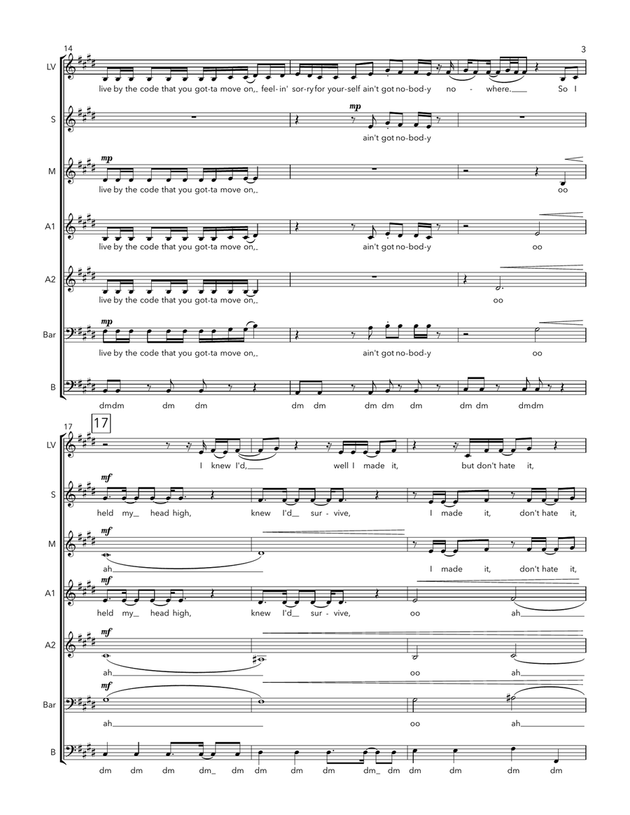 Paid My Dues A Cappella scores gallery preview page 3