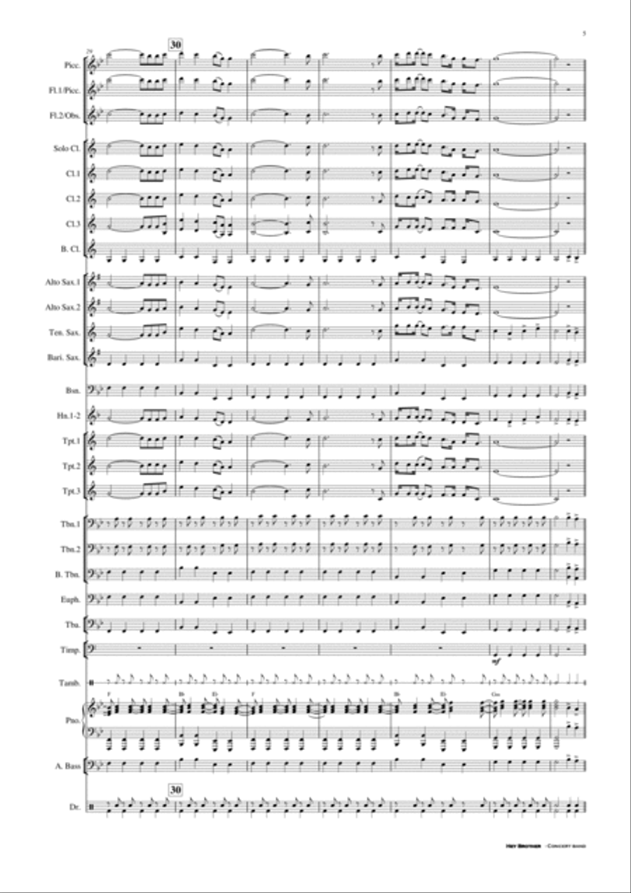 Hey Brother Concert Band scores gallery preview page 6