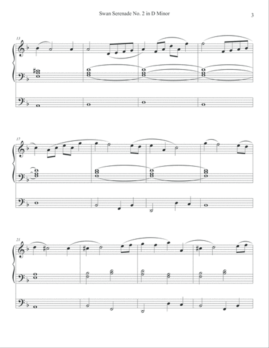 Swan Serenade No. 2 in D Minor Organ Solo scores gallery preview page 3