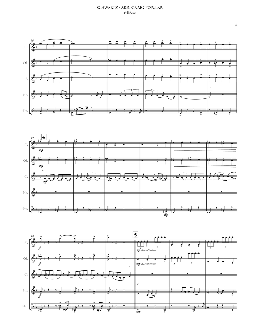 Popular Woodwind Quintet scores gallery preview page 4