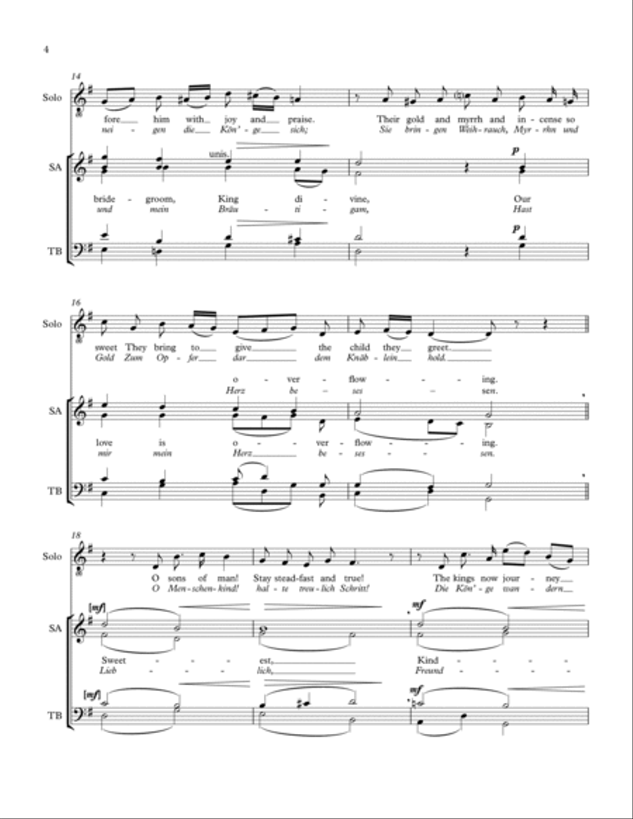 Three Kings Traverse Lands of Eastern Lore for Vocal Solo and SATB Choir 4-Part scores gallery preview page 4