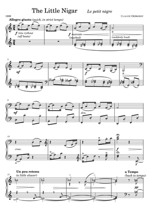 Le Petit Negre The Little Nigar (Grade 5) DEBUSSY Intermediate Piano Sheet Music with note names