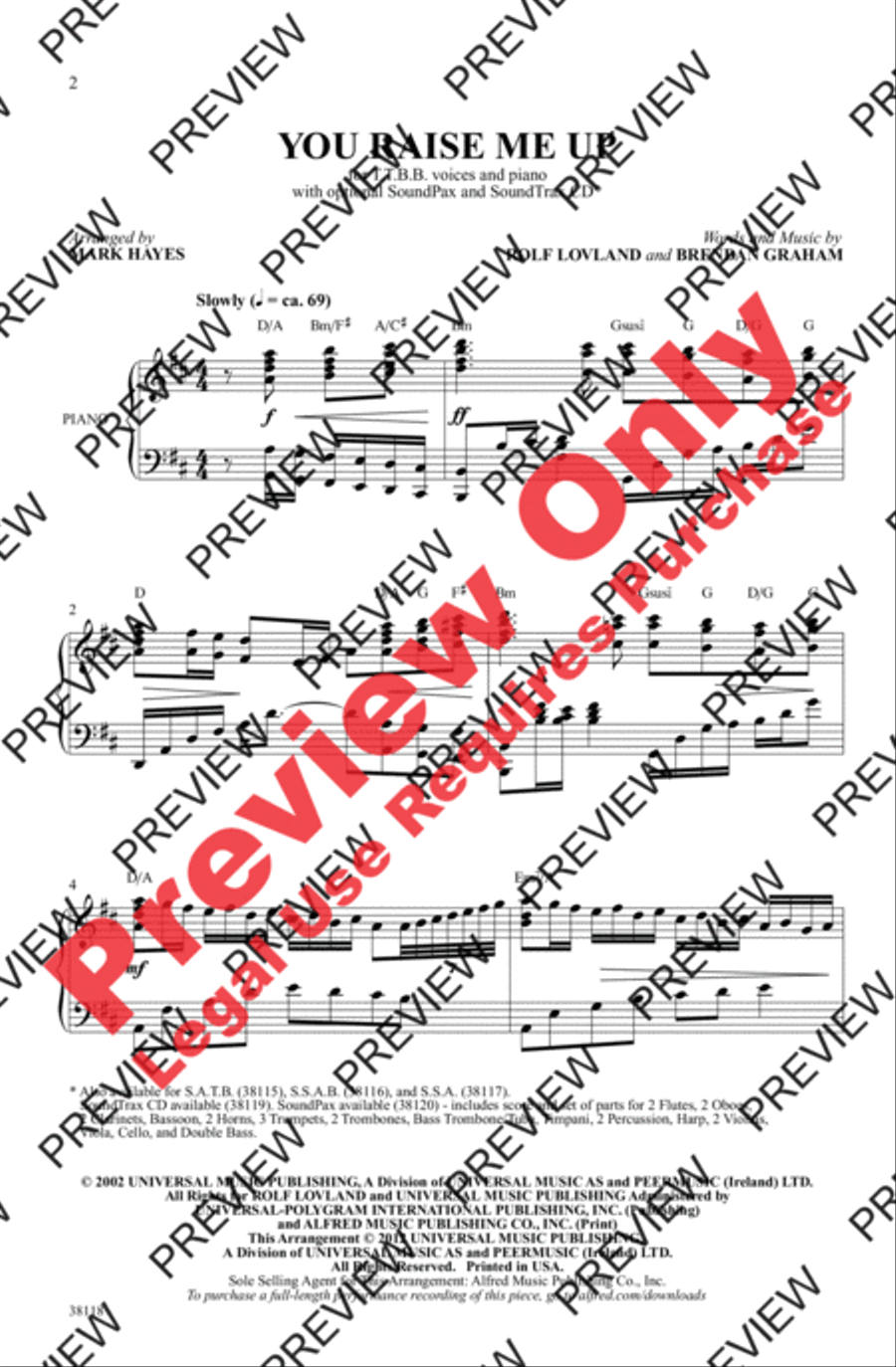 You Raise Me Up You Raise Me Up Men's Choir scores gallery preview page 2