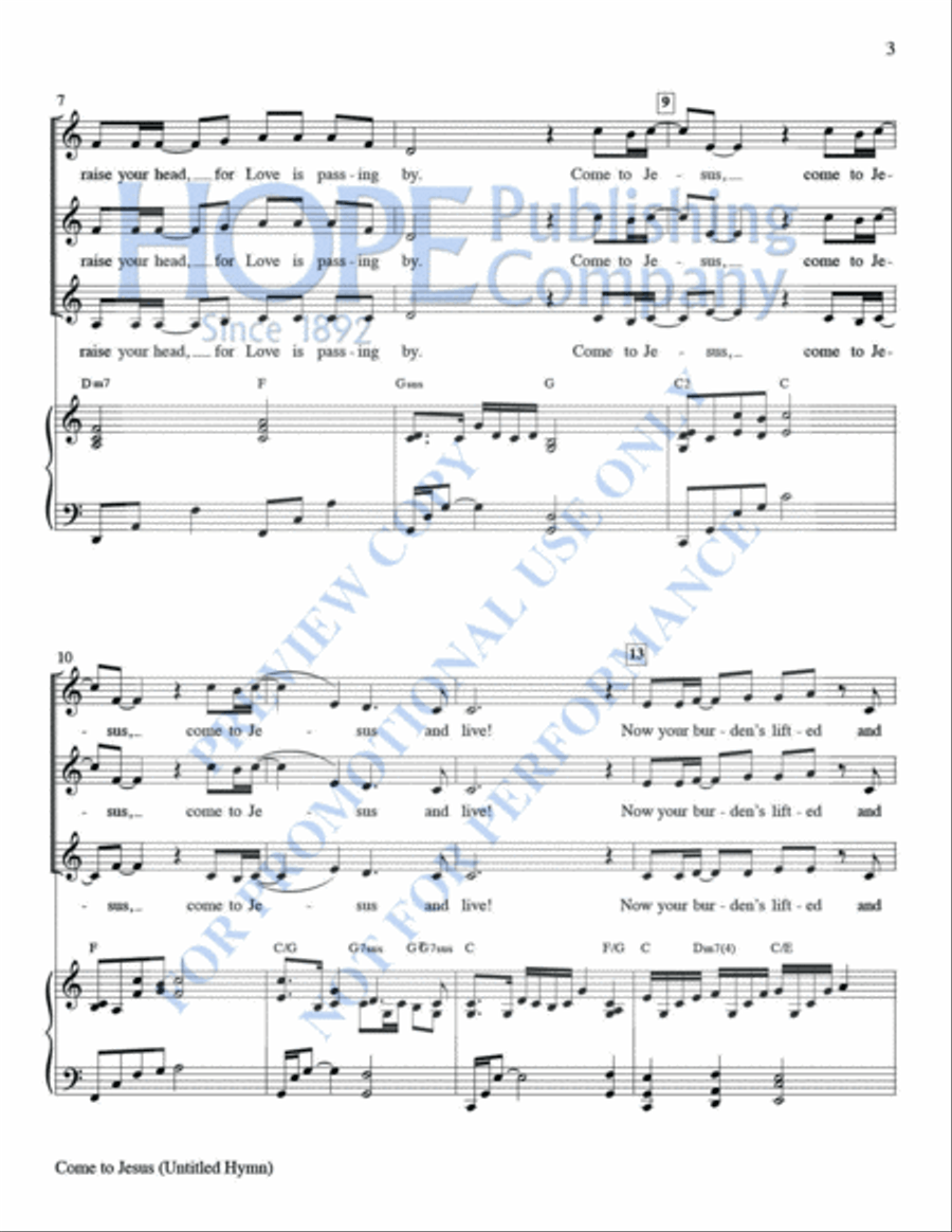 Come to Jesus (Untitled Hymn) Women's Choir scores gallery preview page 4