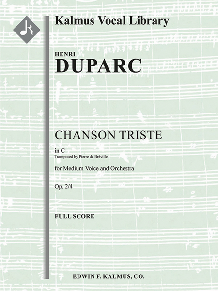 Chanson Triste [composer's transcription, C]