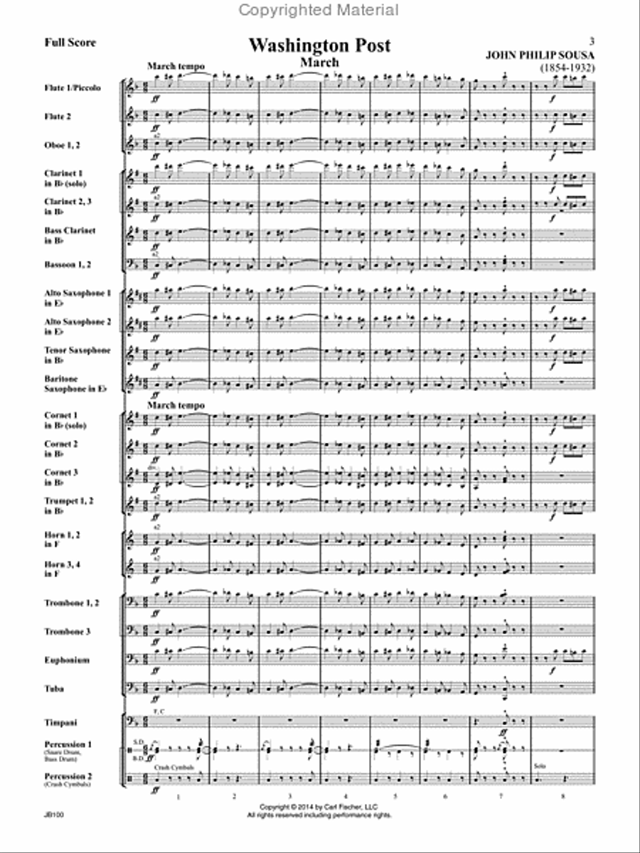 John Philip Sousa March Collection Concert Band scores gallery preview page 2