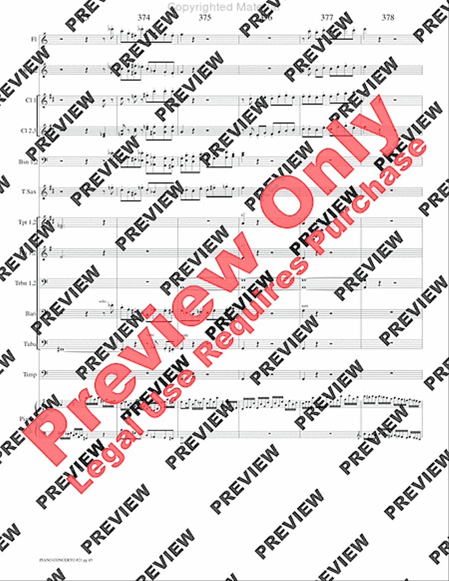 Piano Concerto No. 21, K. 467 (Movement I) Concert Band scores gallery preview page 48