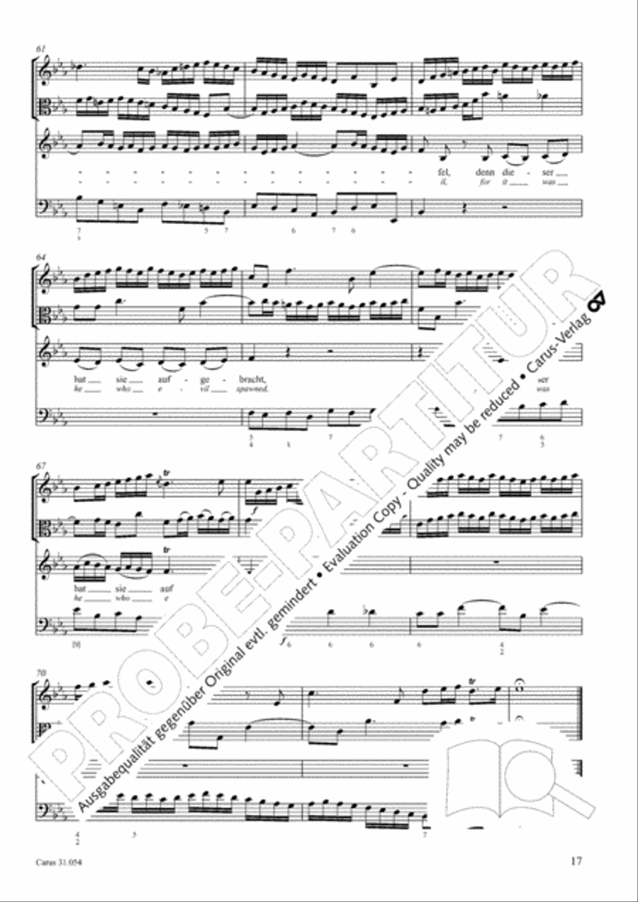 Stand firm against the lure of sinning (Widerstehe doch der Sunde) Alto Voice scores gallery preview page 18