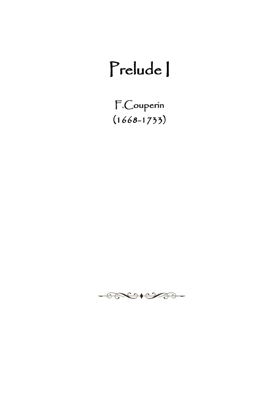 Prelude I by F. Couperin Piano Solo scores gallery preview page 1