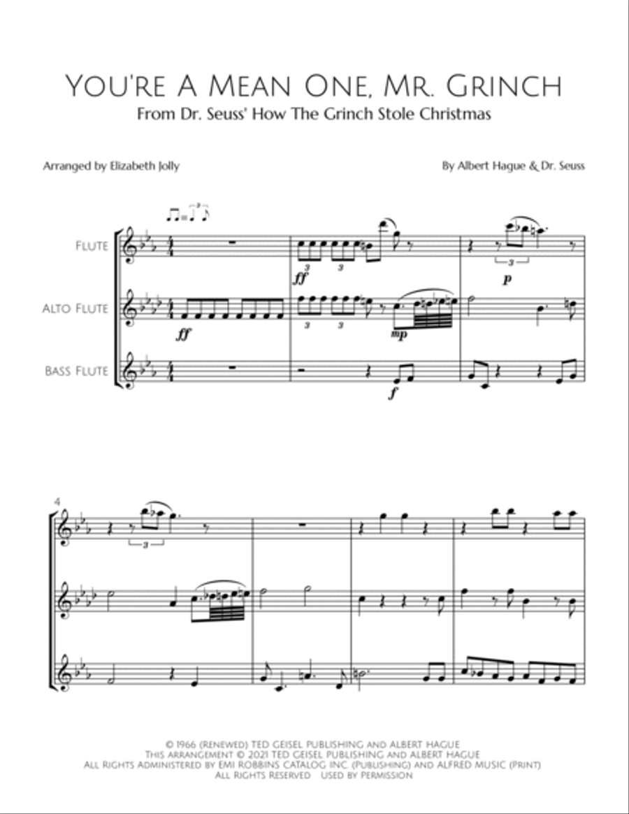 You're A Mean One, Mr. Grinch Woodwind Trio scores gallery preview page 2