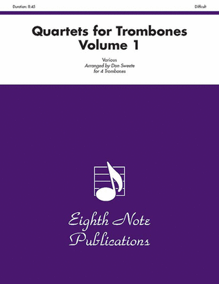 Book cover for Quartets for Trombones, Volume 1
