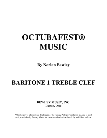 Octubafest Baritone 1 Treble Clef Part Book - Tuba/Euphonium Quartet image number null