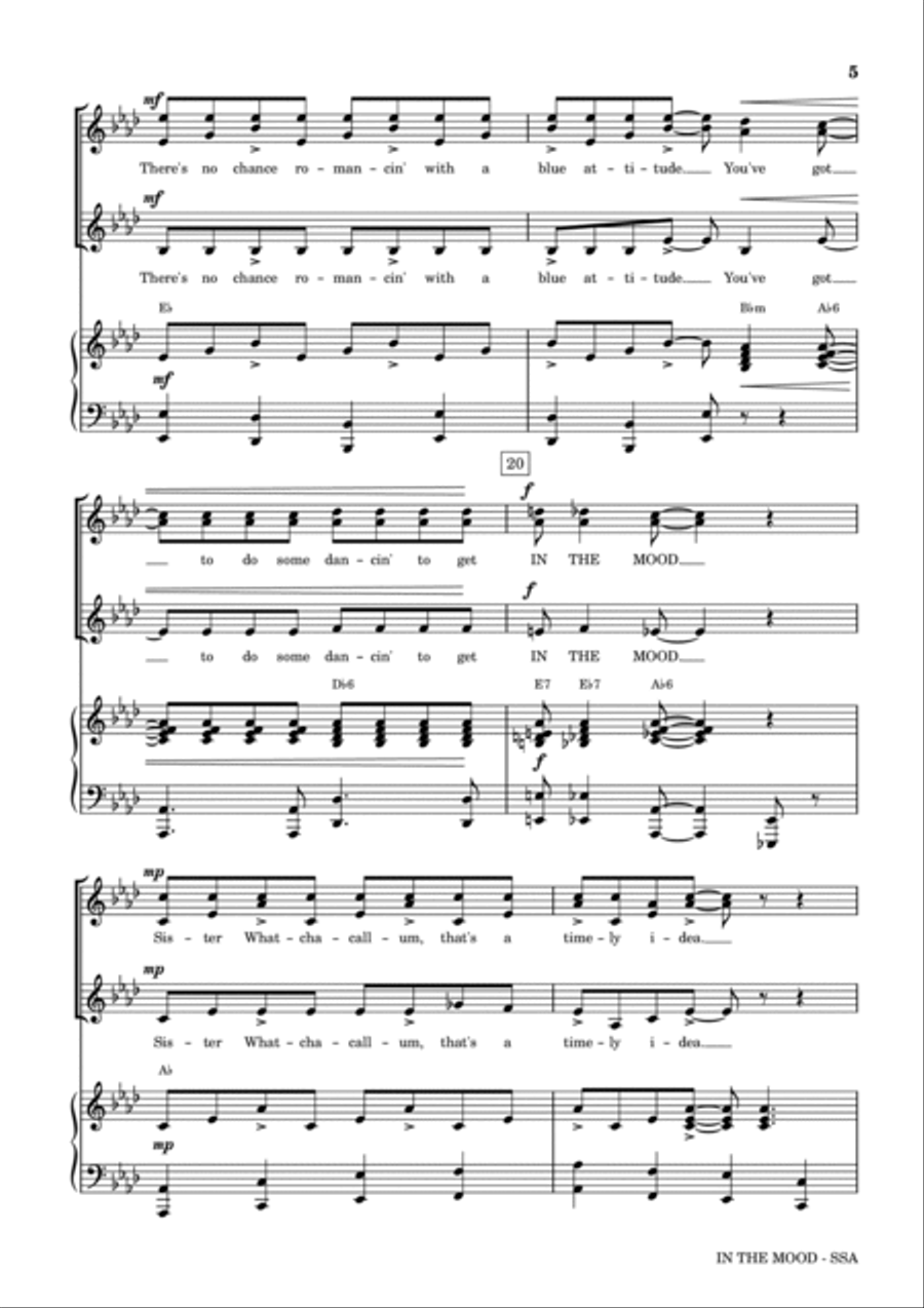In The Mood SSA scores gallery preview page 5