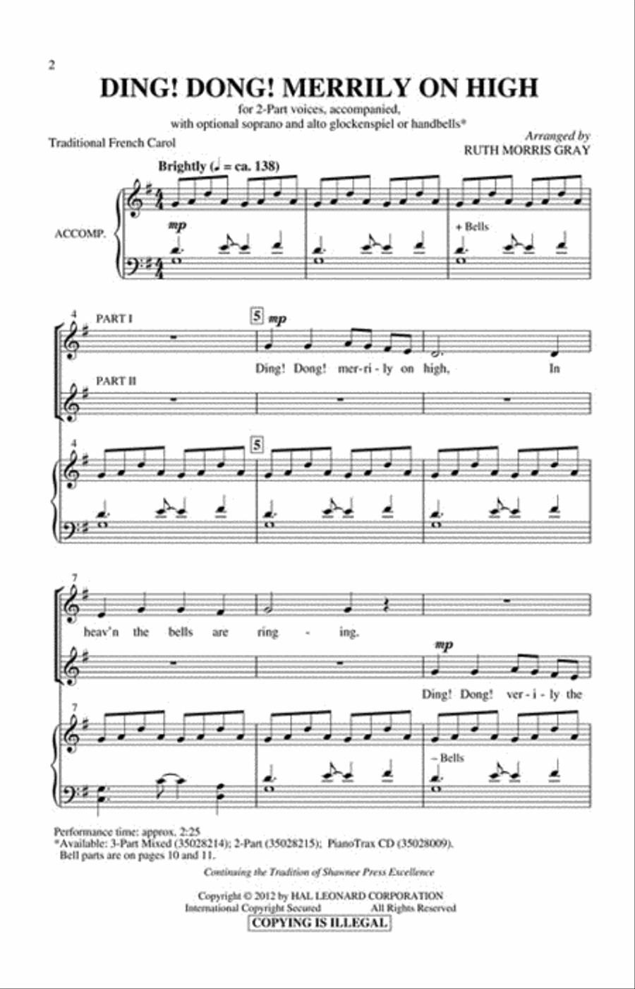 Ding Dong! Merrily on High 2-Part scores gallery preview page 2