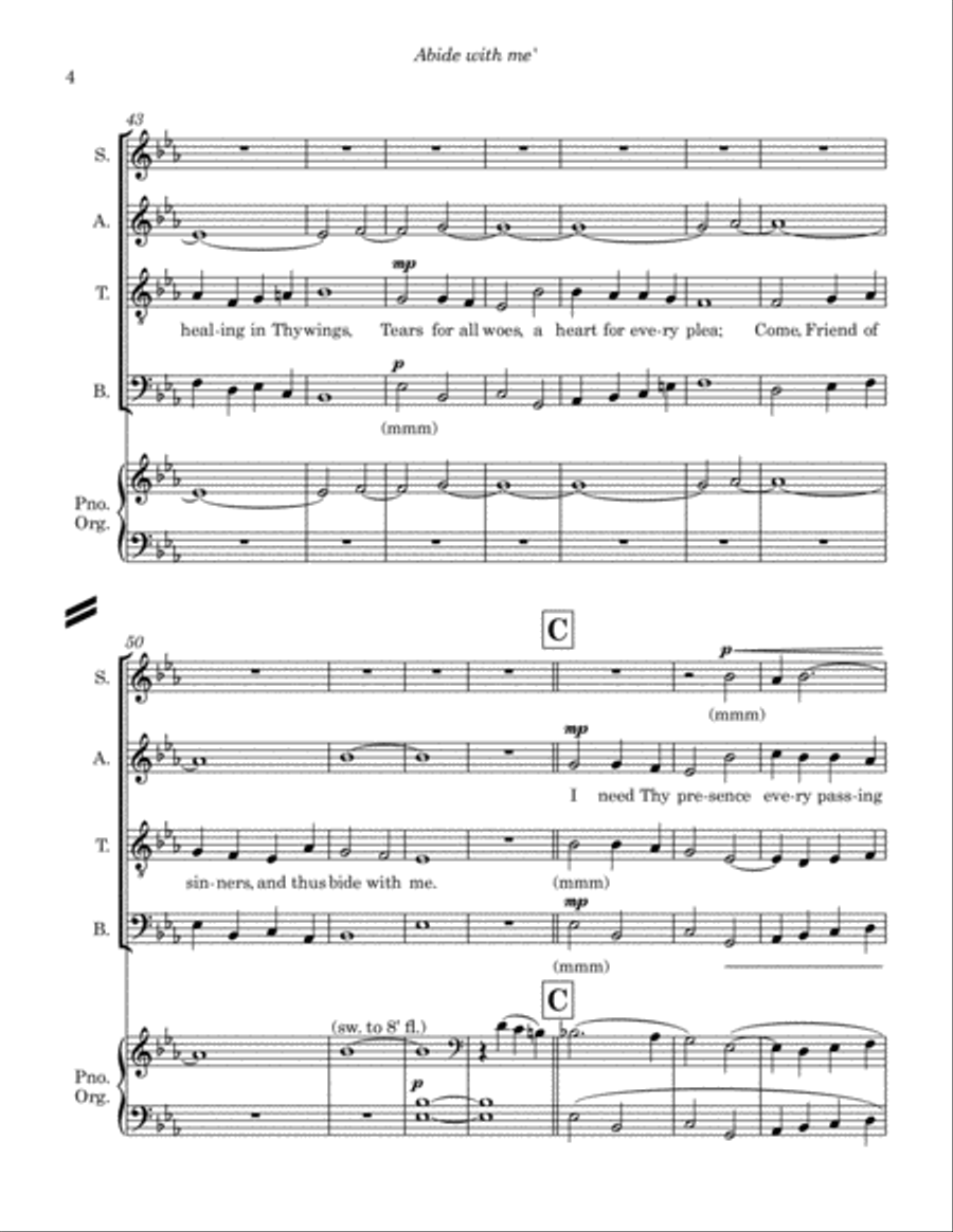 Abide With Me 4-Part scores gallery preview page 4