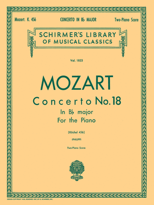 Book cover for Concerto No. 18 in Bb, K.456