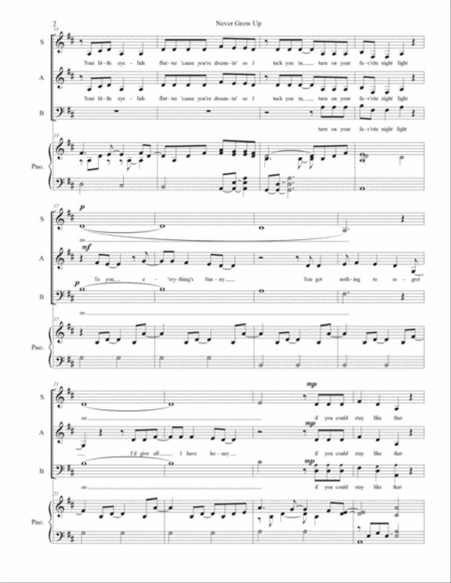 Never Grow Up 3-Part scores gallery preview page 2