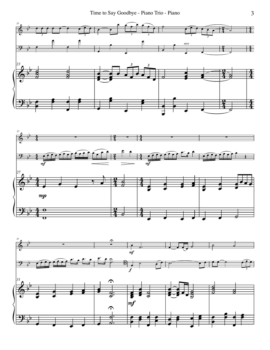 Time To Say Goodbye Piano Trio scores gallery preview page 3