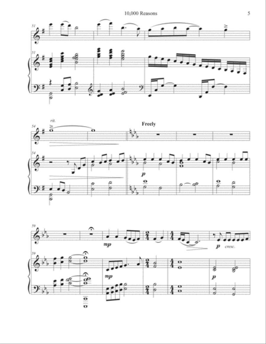 10,000 Reasons (bless The Lord) Violin Solo scores gallery preview page 5