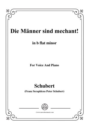 Schubert-Die Männer sind mechant!,in b flat minor,Op.95 No.3,for Voice and Piano