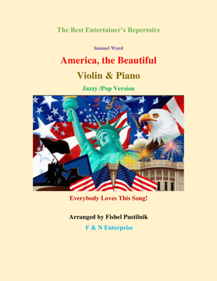 Book cover for "America, The Beautiful"-Piano Background for Violin and Piano
