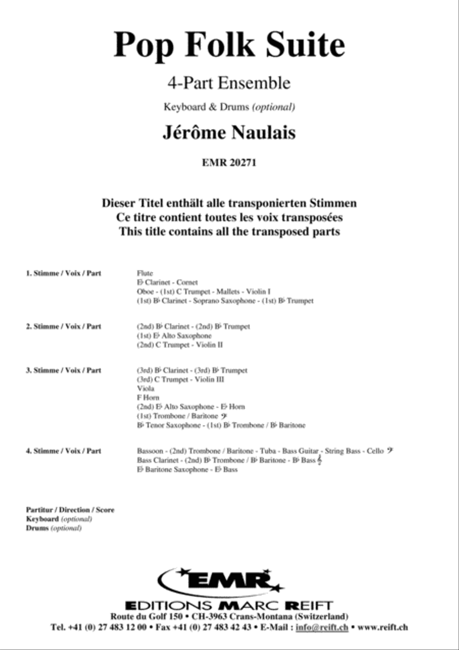 Pop Folk Suite Pop Folk Suite Concert Band scores gallery preview page 2