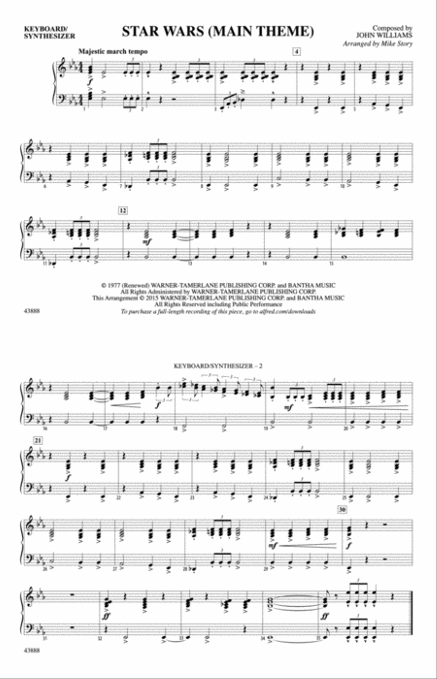 Star Wars (Main Theme): Piano Accompaniment Piano Accompaniment scores gallery preview page 1
