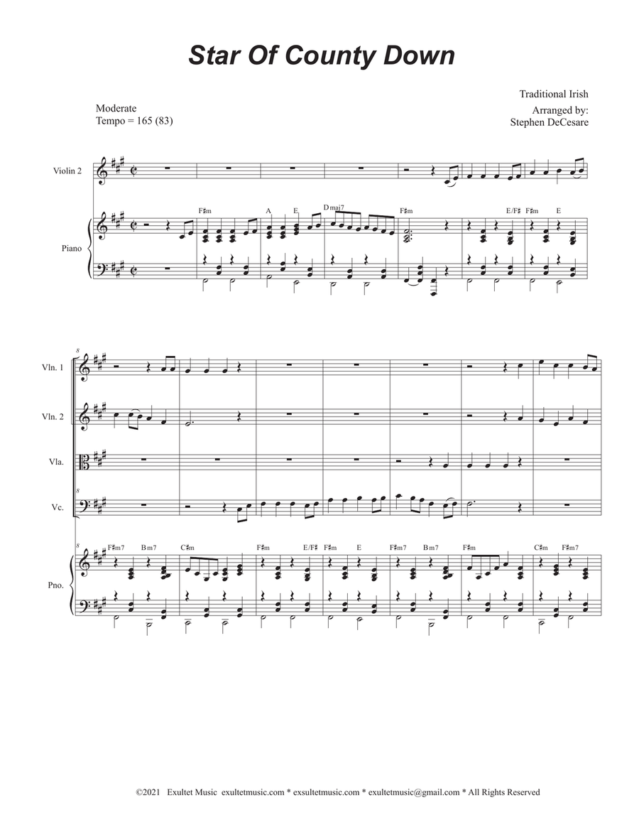 Star Of County Down (String Quartet and Piano) String Quartet scores gallery preview page 1