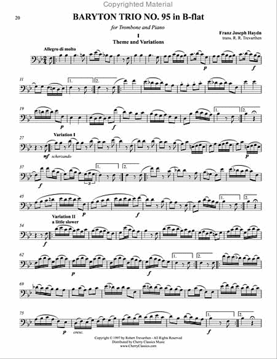 Six Baryton Trios for Trombone and Piano Trombone Trio scores gallery preview page 5