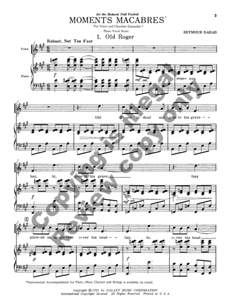 Moments Macabres (Piano/Vocal Score)