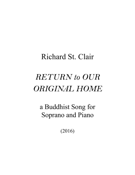 Return to Our Original Home, a Pure Land Buddhist Song for Soprano and Piano image number null