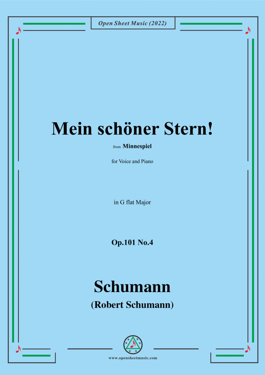 Schumann-Mein schoner Stern!,Op.101 No.4,in G flat Major Voice scores gallery preview page 1