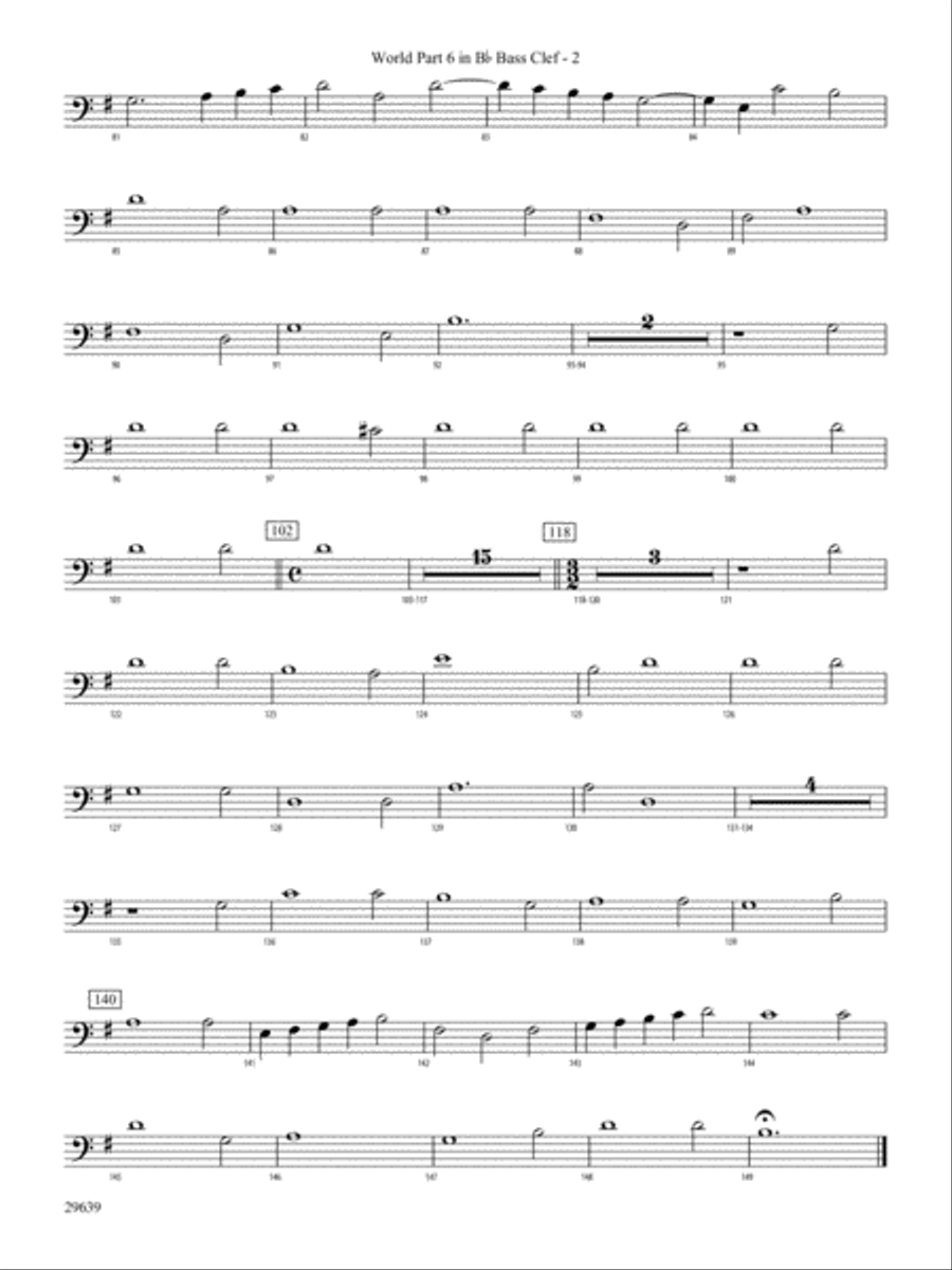 Aria Della Battaglia: (World Part) 6 in Bb Bass Clef Concert Band scores gallery preview page 2