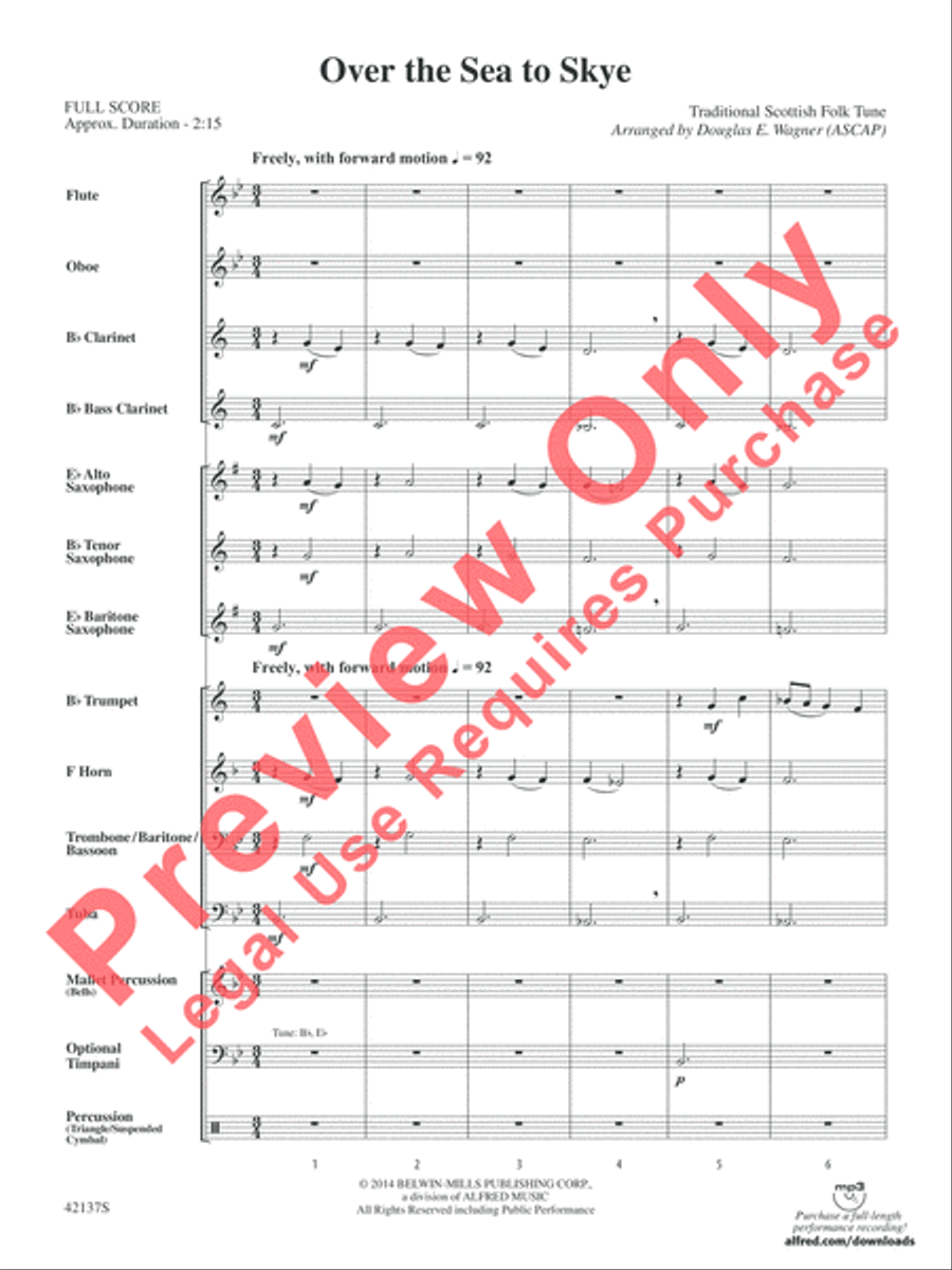 Over the Sea to Skye Concert Band scores gallery preview page 3