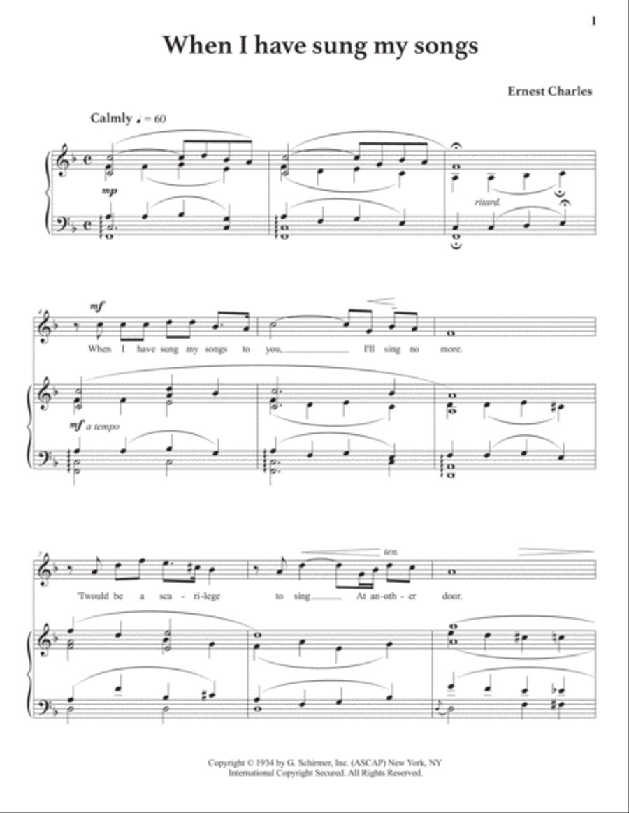 When I Have Sung My Songs Voice scores gallery preview page 2