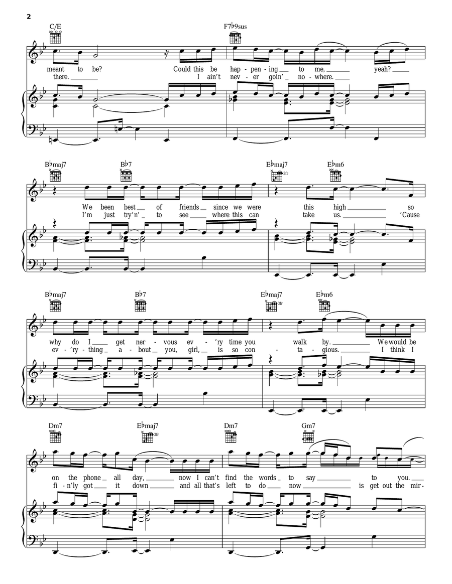 Catching Feelings Piano, Vocal, Guitar scores gallery preview page 2