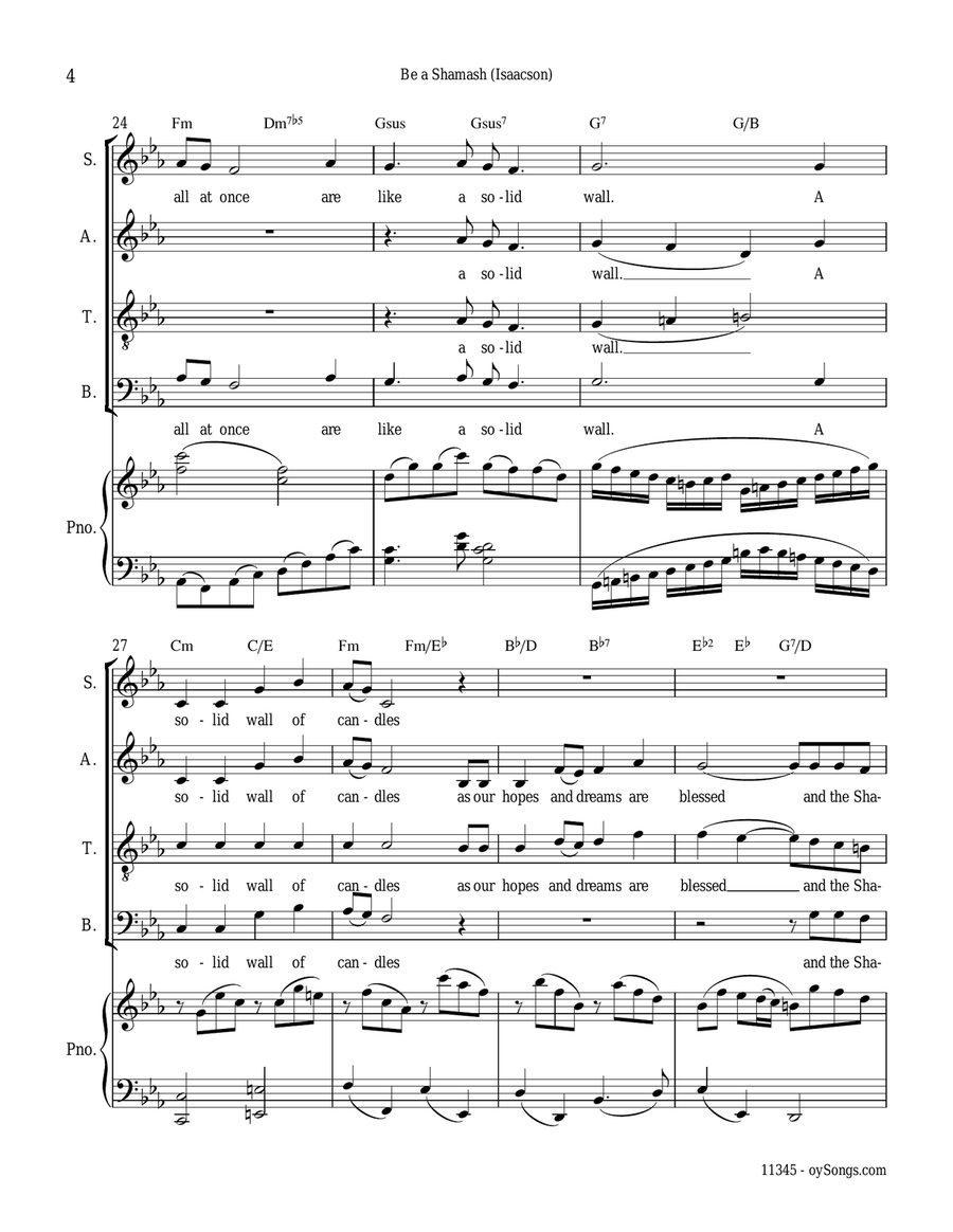 Be a Shamash 4-Part scores gallery preview page 4