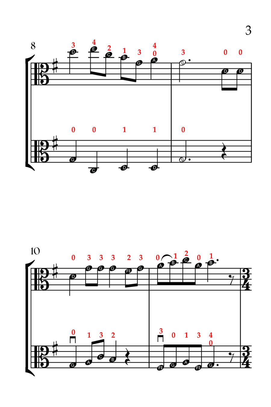 The Twelve Days of Christmas (VIOLA DUET - EASY LEVEL) String Duet scores gallery preview page 4