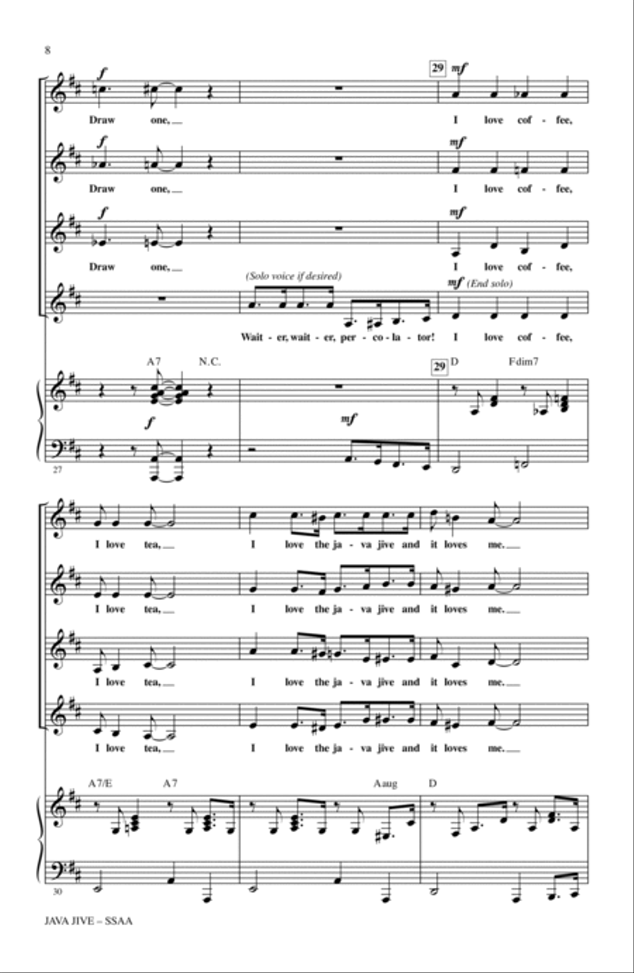 Java Jive (arr. Ed Lojeski) SSA scores gallery preview page 6