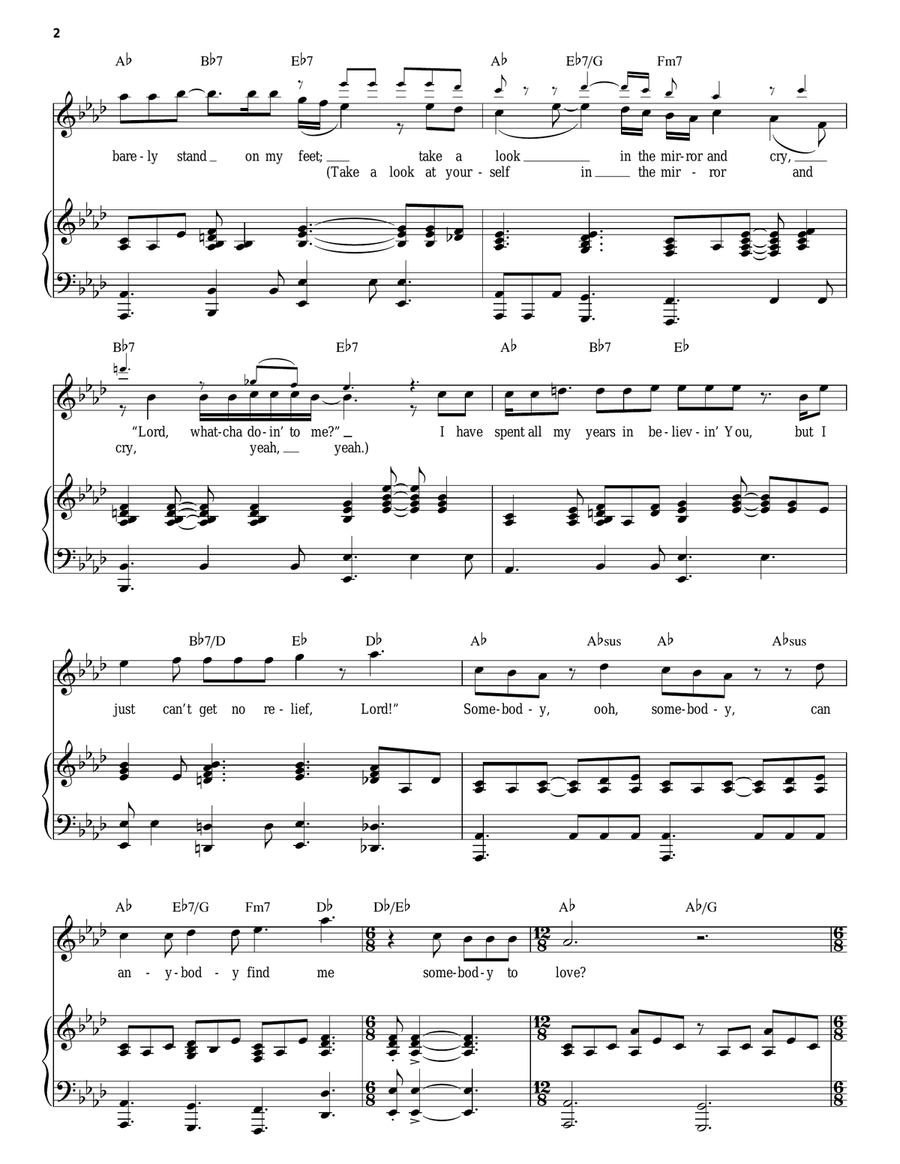 Somebody To Love Piano scores gallery preview page 2