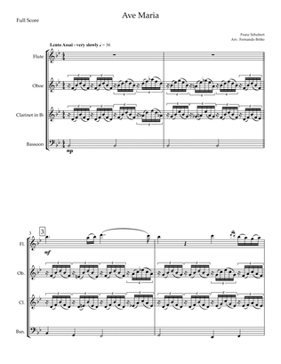 Ave Maria (Franz Schubert) for Woodwind Quartet