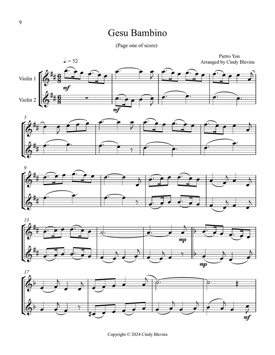 Violin Duets for Christmas, Vol. III (12 Arrangements) String Duet scores gallery preview page 2