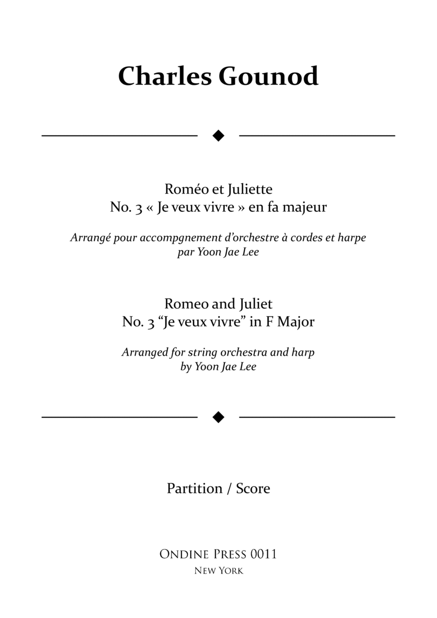 Roméo et Juliette / Romeo and Juliet No. 3 "Je veux vivre" in F Major - Score Only image number null