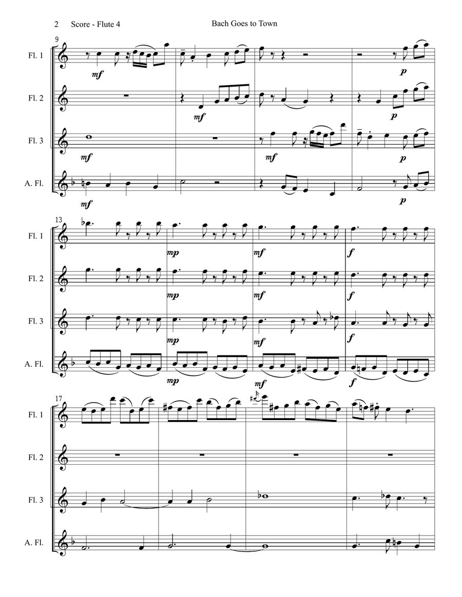 Bach Goes To Town Woodwind Quartet scores gallery preview page 3