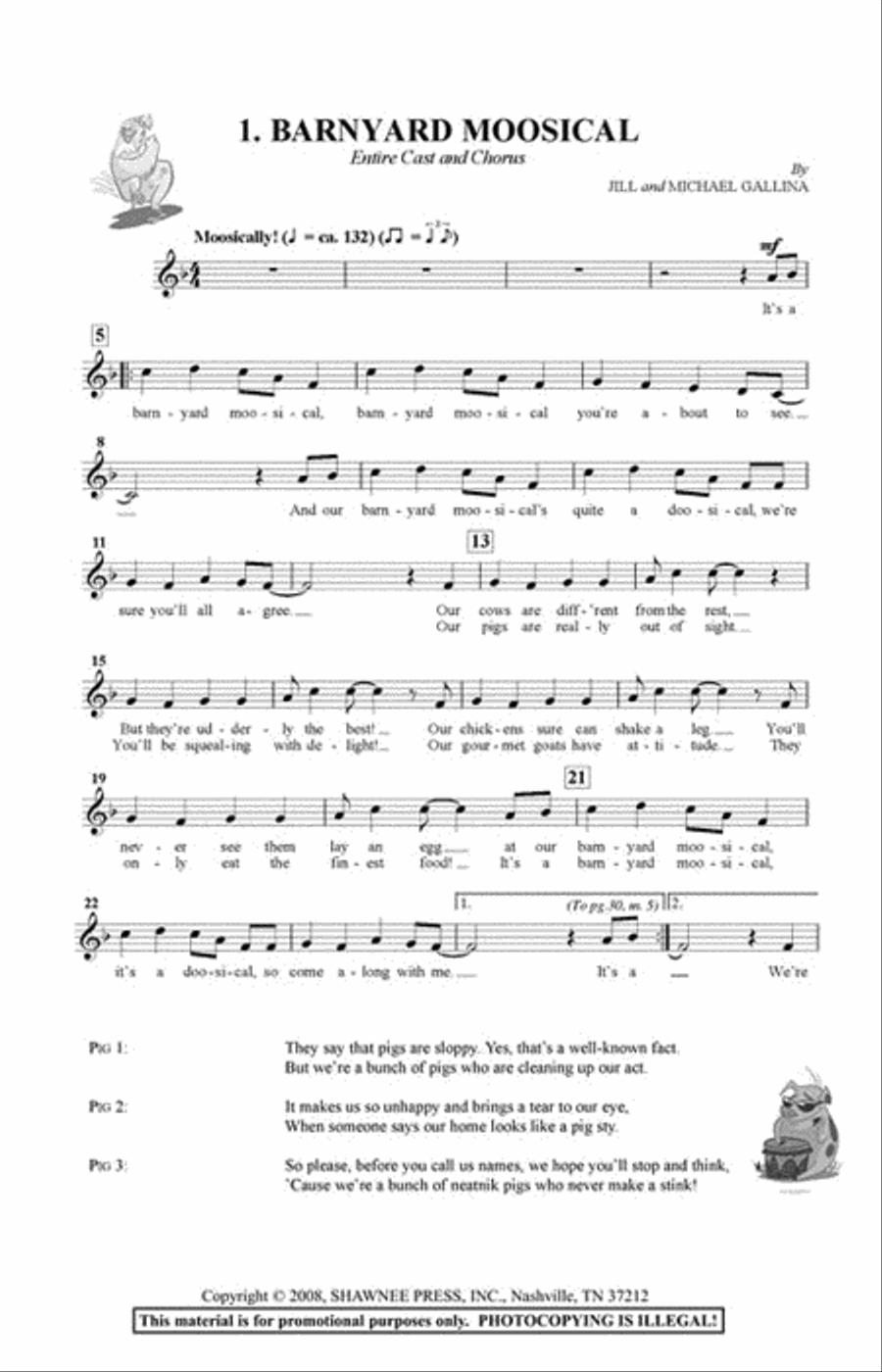 A Barnyard Moosical Unison Choir scores gallery preview page 2